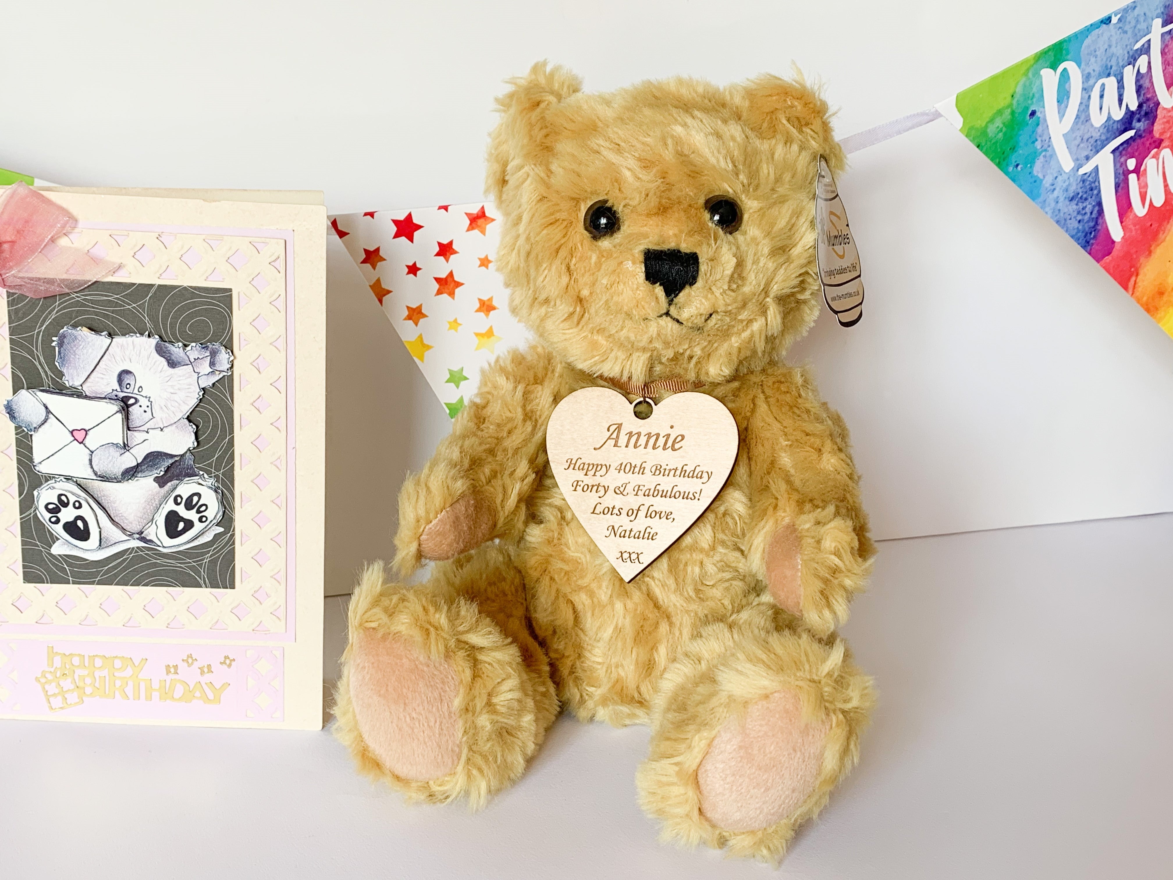 Birthday teddy bear with name deals