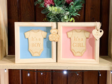 Load image into Gallery viewer, Personalised It&#39;s a Girl/Boy 3D Box Frame | Gender Reveal Gift | Pregnancy Announcement
