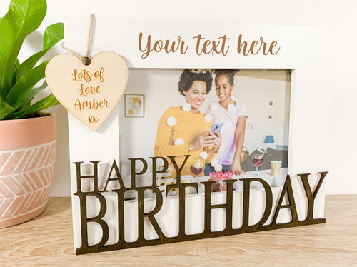 Personalised Happy Birthday White Photo Frame Gift