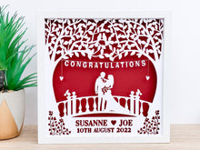 Load image into Gallery viewer, Personalised Wedding or Anniversary Papercut Frame - Unique Gift Idea
