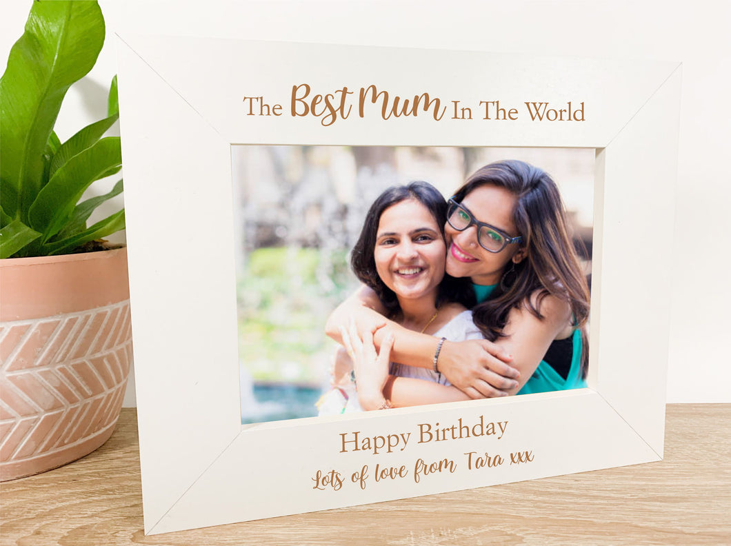Personalised Best Mum in The World Birthday Photo Frame Gift