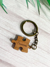 Load image into Gallery viewer, Personalised Heart and Jigsaw Key Ring
