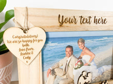 Load image into Gallery viewer, Personalised Wedding Bride &amp; Groom Natural Wood Photo Frame
