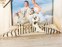 Load image into Gallery viewer, Personalised Wedding Bride &amp; Groom Natural Wood Photo Frame
