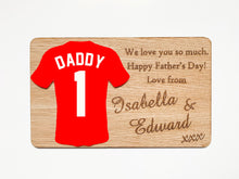 Load image into Gallery viewer, Personalised Father&#39;s Day Football Wooden Plaque
