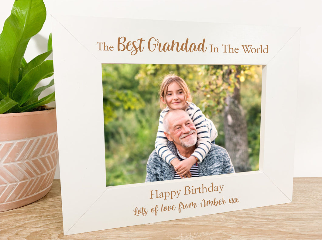 Personalised Best Grandad in The World Birthday Photo Frame Gift 