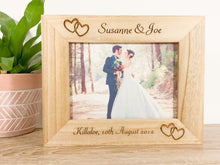 Load image into Gallery viewer, Personalised Wedding Linked Heart Photo Frame Gift 
