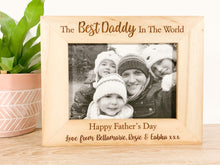 Load image into Gallery viewer, Personalised Father&#39;s Day Photo Frame - Best Daddy In The World - Unique Gift
