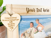 Load image into Gallery viewer, Personalised Wedding Mr &amp; Mrs Natural Wood Photo Frame

