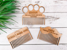Load image into Gallery viewer, Personalised Unique Beard and Moustache Comb - Next Day Delivery
