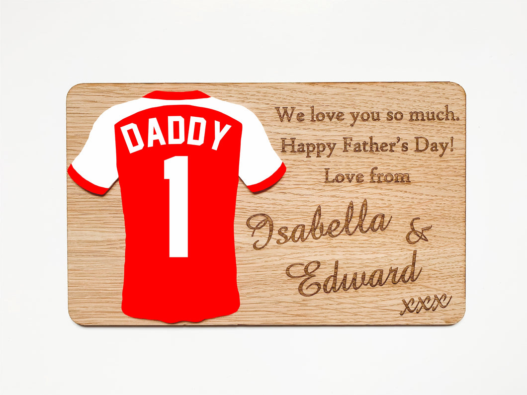 Personalised Father's Day Football Wooden Plaque