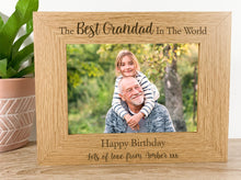 Load image into Gallery viewer, Personalised Best Grandad Birthday Oak Photo Frame
