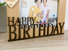 Load image into Gallery viewer, Personalised Happy Birthday Oak Photo Frame
