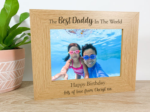 Personalised Best Daddy In The World Birthday Photo Frame Gift