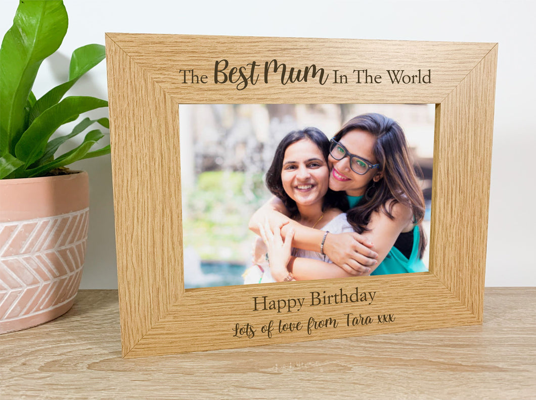 Personalised Best Mum in The World Birthday Photo Frame Gift