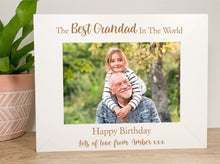 Load image into Gallery viewer, Personalised Best Grandad Birthday White Photo Frame
