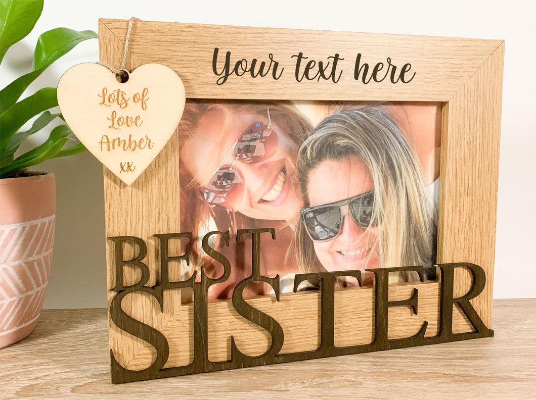 Personalised Best Sister Photo Frame Gift