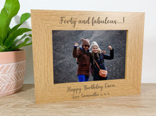 Load image into Gallery viewer, Personalised Happy Birthday Oak Photo Frame Gift
