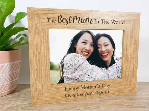 Personalised Best Mum in The World Mother's Day Photo Frame Gift - Next day delivery 