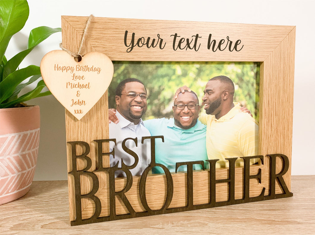 Personalised Best Brother Oak Photo Frame
