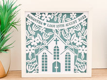 Load image into Gallery viewer, Personalised Wedding Floral Paper Cut Frame
