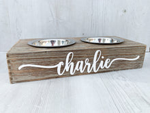 Load image into Gallery viewer, Personalised Wooden Pet Feeding Station
