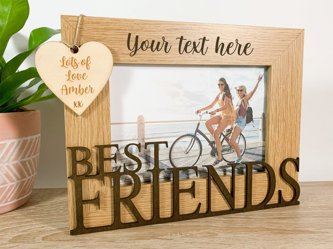 Personalised Best Friends Oak Photo Frame Gift