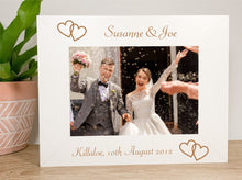 Load image into Gallery viewer, Personalised Wedding Linked Heart Photo Frame Gift 
