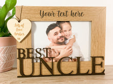Load image into Gallery viewer, Personalised Best Uncle Oak Wood Photo Frame
