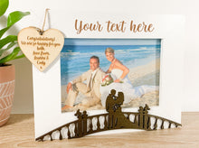 Load image into Gallery viewer, Personalised Wedding Bride &amp; Groom White Photo Frame

