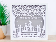 Load image into Gallery viewer, Personalised Engagement Papercut Frame - Unique Engagement Gift Idea
