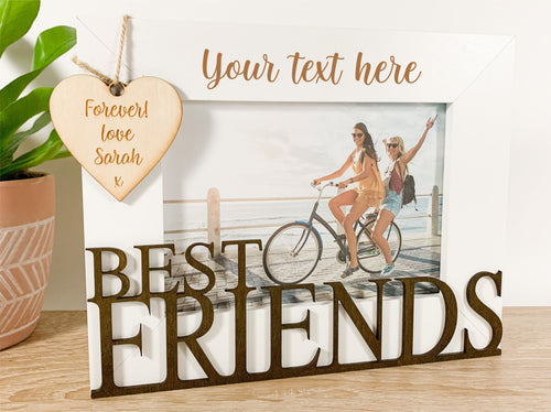 Personalised Best Friends White Photo Frame Gift