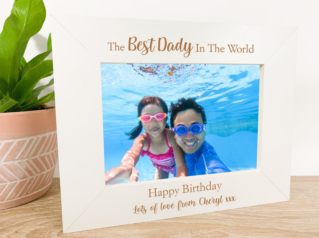 Personalised Best Daddy In The World Birthday Photo Frame Gift