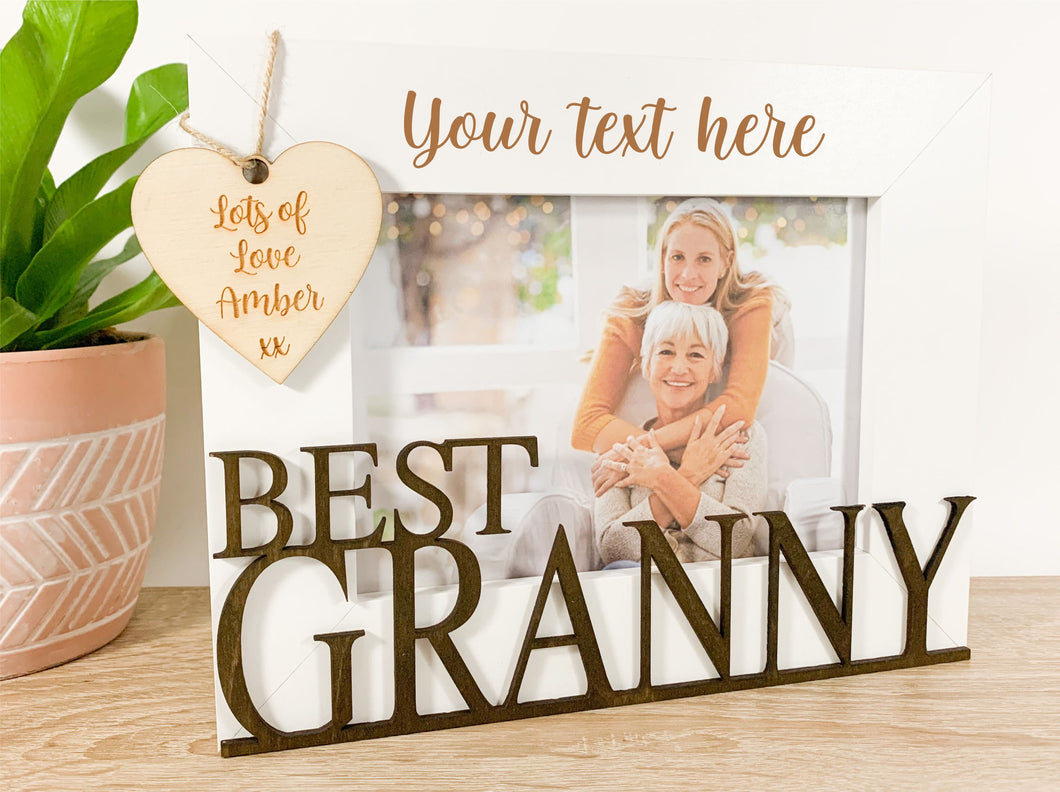 Personalised Best Granny White Photo Frame Gift