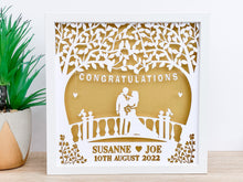 Load image into Gallery viewer, Personalised Wedding or Anniversary Papercut Frame - Unique Gift
