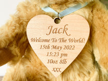 Load image into Gallery viewer, Personalised Newborn Baby Mumbles Teddy Bear
