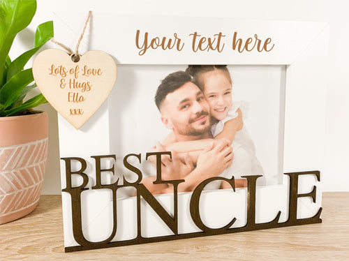 Personalised Best Uncle White Photo Frame Gift