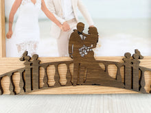 Load image into Gallery viewer, Personalised Wedding Bride &amp; Groom Oak Photo Frame - Classic Style
