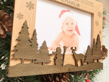 Load image into Gallery viewer, Personalised My First Christmas Oak Effect Photo Frame
