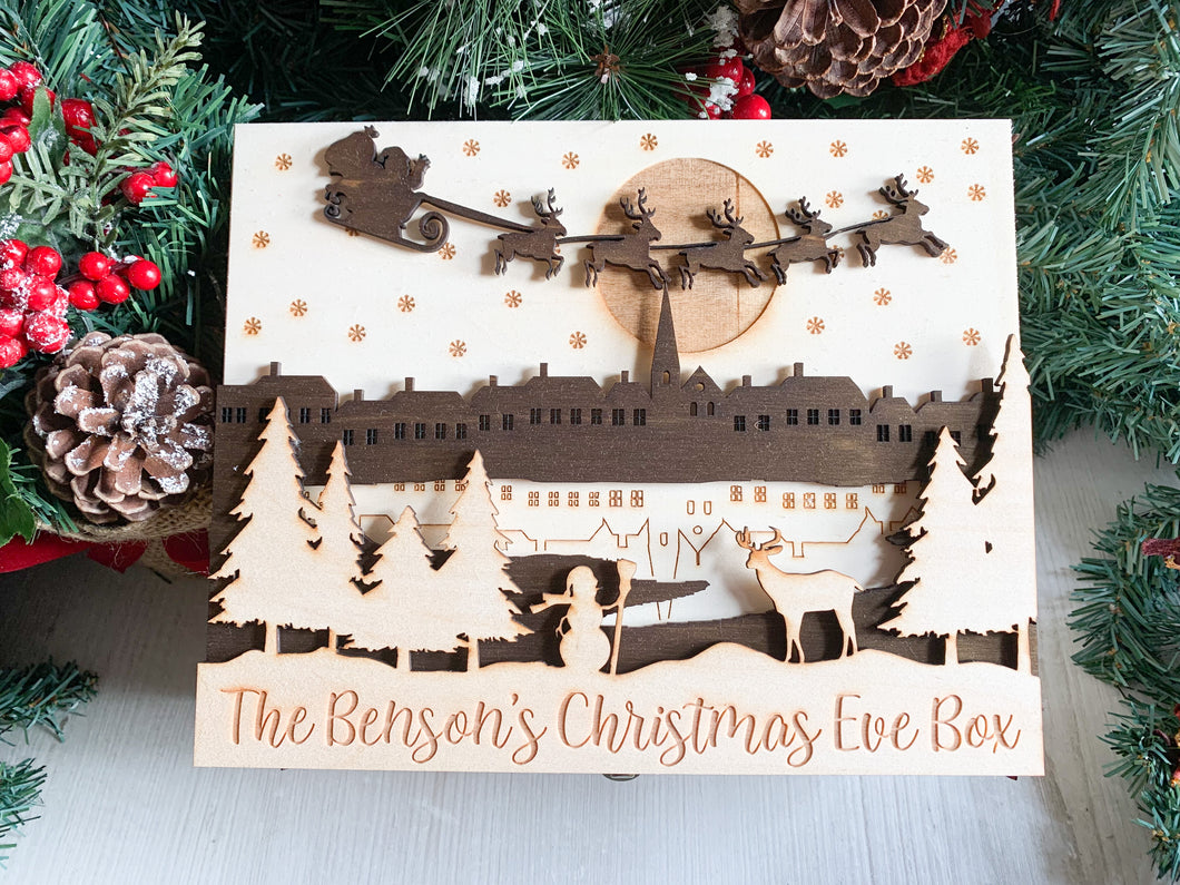 Personalised Festive Christmas Eve Family Box - Engraved Xmas Eve Box